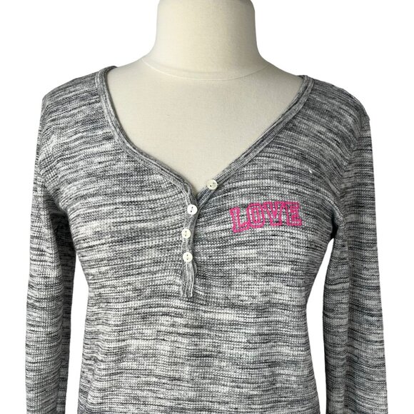 Bobbie Brooks Womens Sleep Top Thermal Gray Size Large - Picture 3 of 6